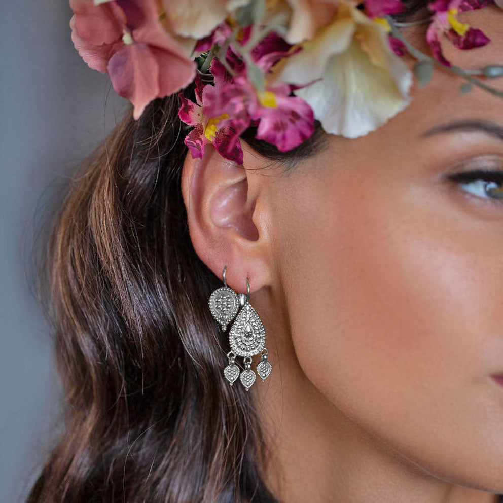 Boho-Ohrringe Silber