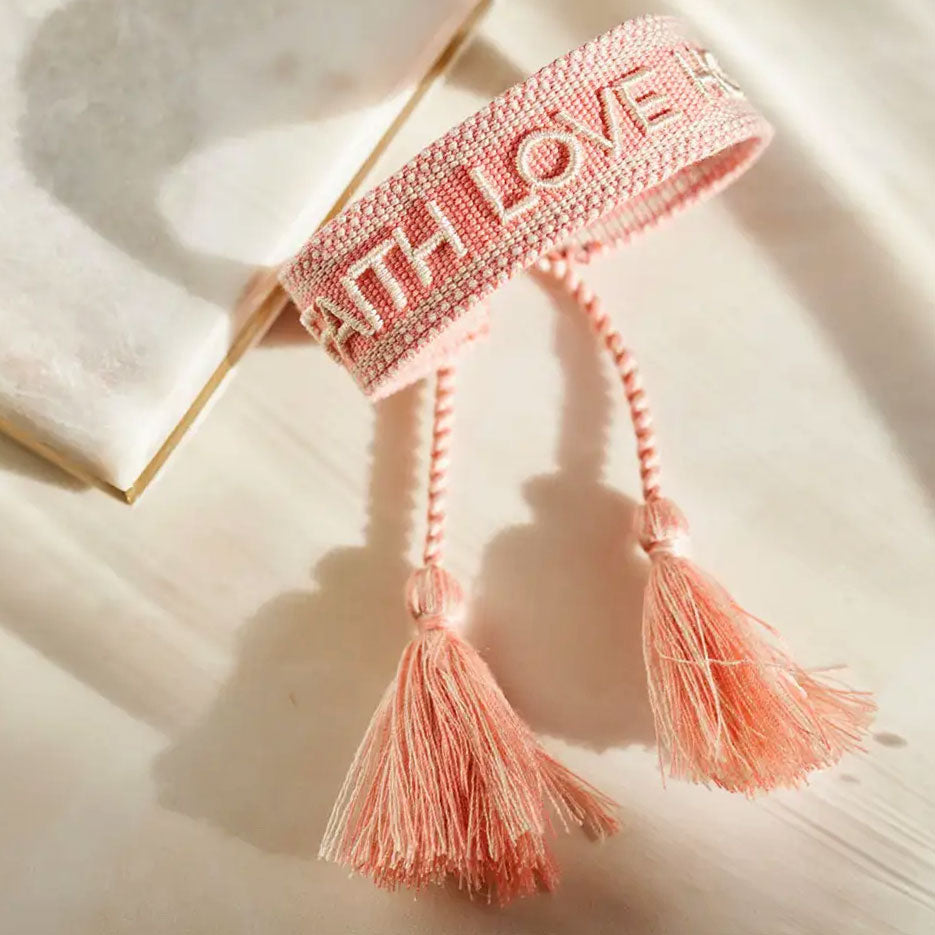 Statement-Armband Stoff Faith Love Hope