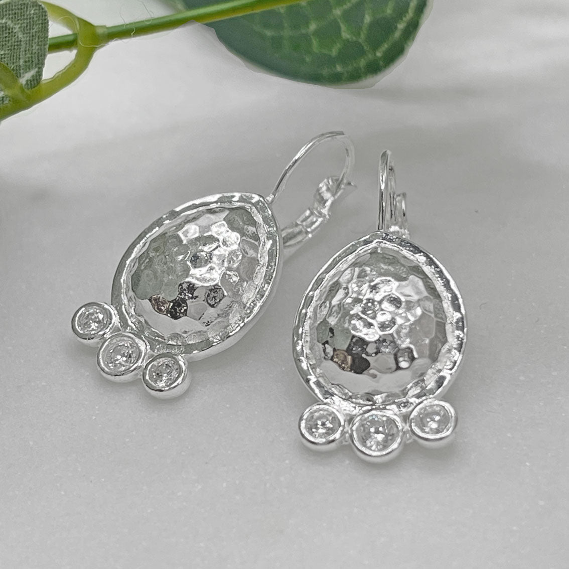 Silber-Ohrringe Boho mit Anhänger und Zirkonia Pink Sand Guyra