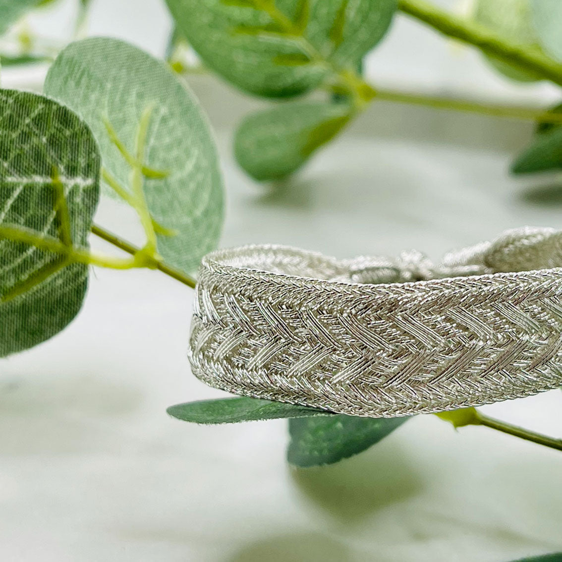 Gewobenes Maayaz-Armband in Silber - Mint Aylay