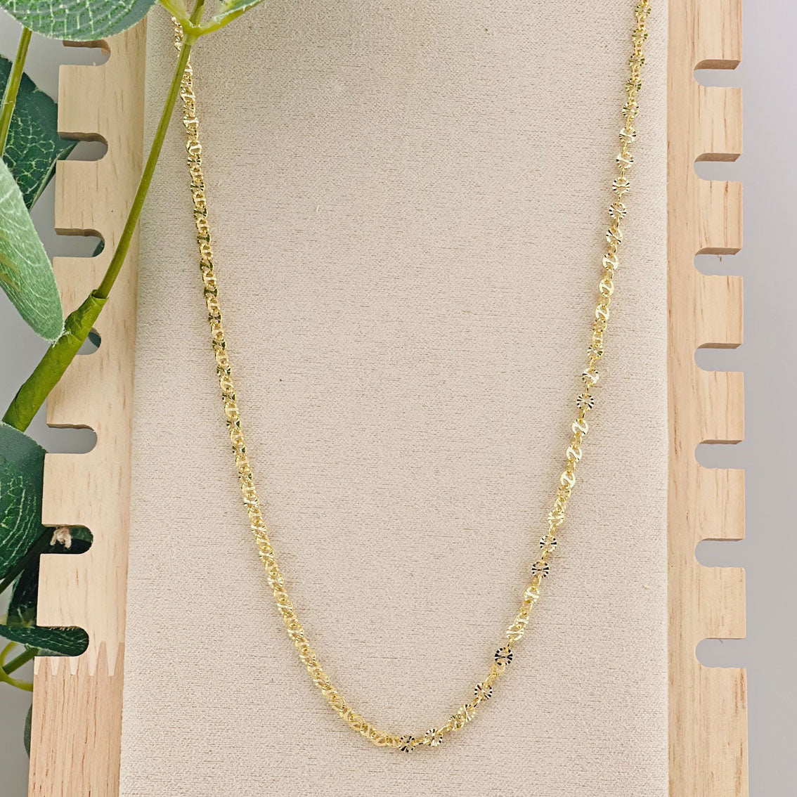 Feine Spiegelkette 18K filled Gold Filia