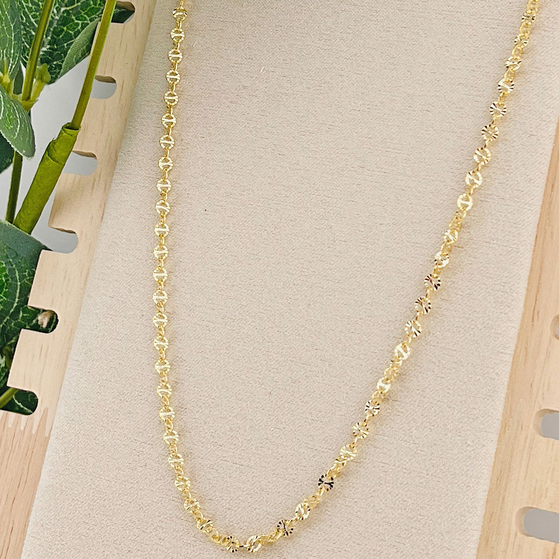 Feine Spiegelkette 18K filled Gold Filia