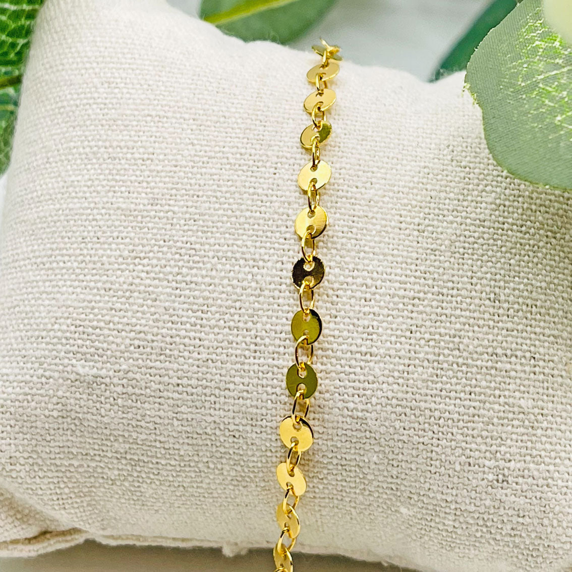 Gold-Plättchen Armkette Bairo Clama