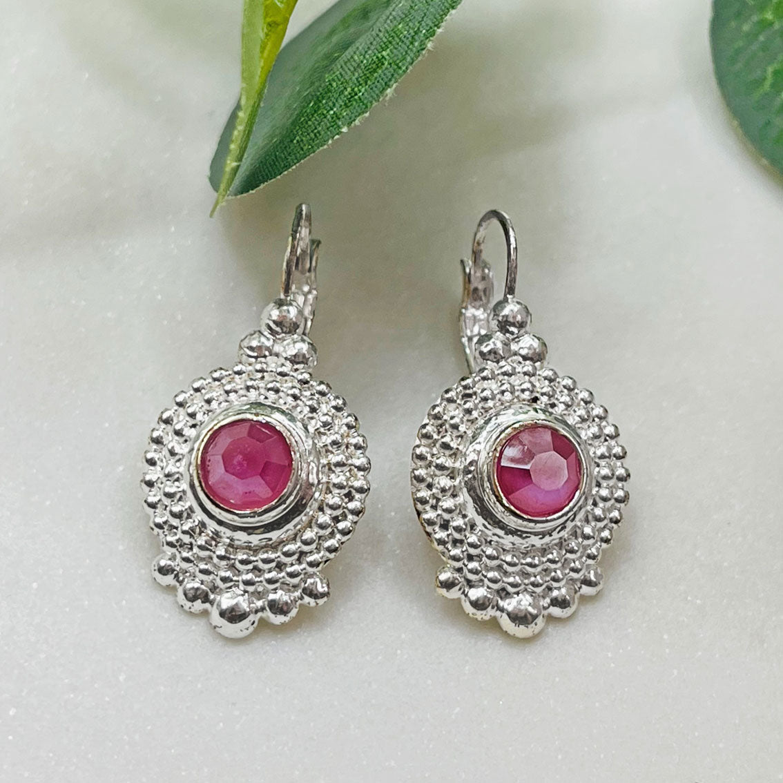 Pink Sand Boho Ohrringe Silber mit pink Turmalin Silvalex