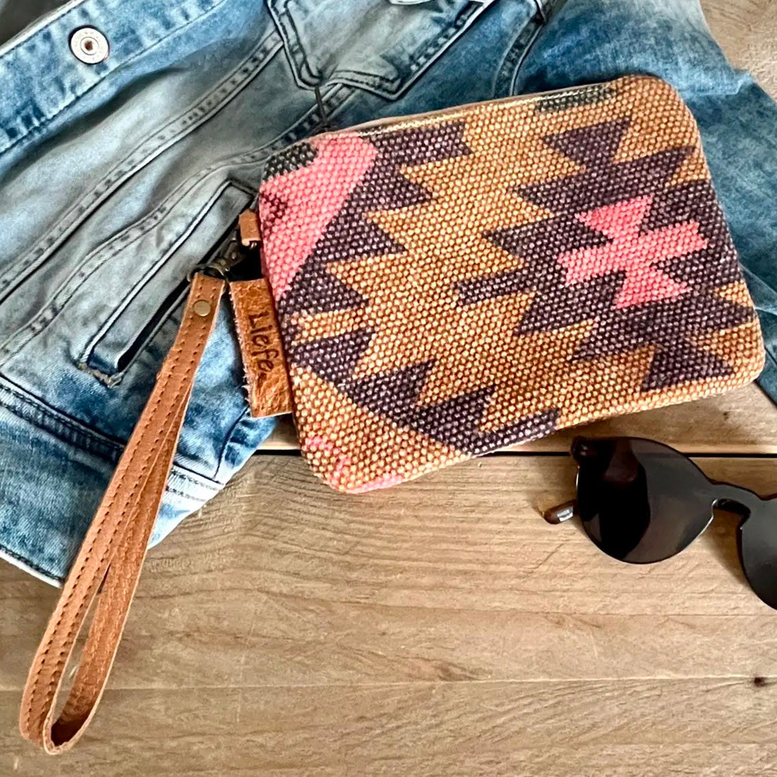 Vintage Clutch aus gebrauchtem Baumwollstoff Maya